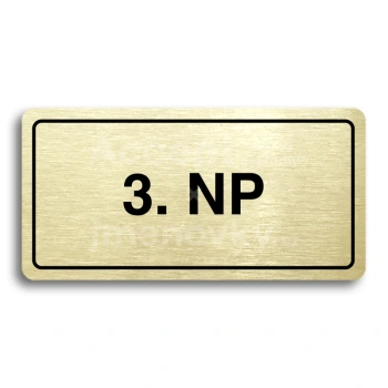 Piktogram "3. NADZEMNÍ PODLAŽÍ" - zlatá tabulka - černý tisk