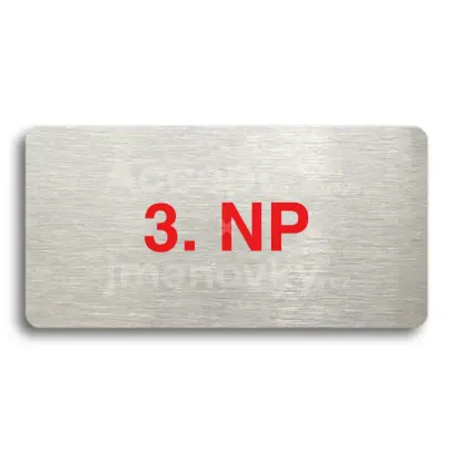 Piktogram "3. NADZEMNÍ PODLAŽÍ" - stříbrná tabulka - barevný tisk bez rámečku