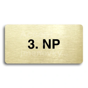 Piktogram "3. NADZEMNÍ PODLAŽÍ" - zlatá tabulka - černý tisk bez rámečku