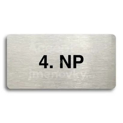 Piktogram "4. NADZEMNÍ PODLAŽÍ" - stříbrná tabulka - černý tisk bez rámečku
