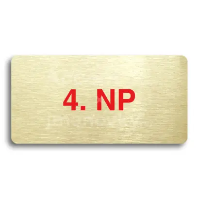 Piktogram "4. NADZEMNÍ PODLAŽÍ" - zlatá tabulka - barevný tisk bez rámečku