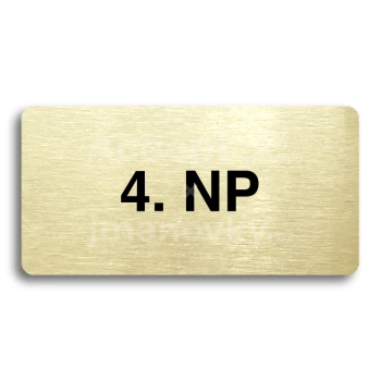Piktogram "4. NADZEMNÍ PODLAŽÍ" - zlatá tabulka - černý tisk bez rámečku