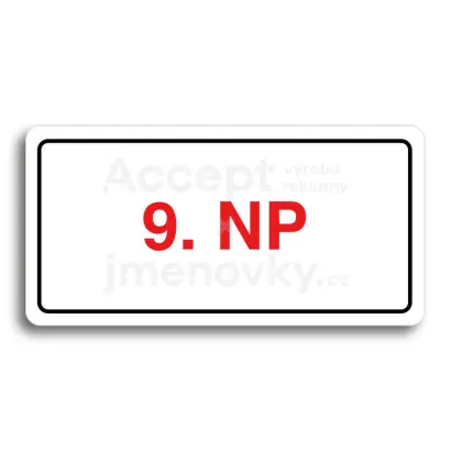 Piktogram "9. NADZEMNÍ PODLAŽÍ" - bílá tabulka - barevný tisk
