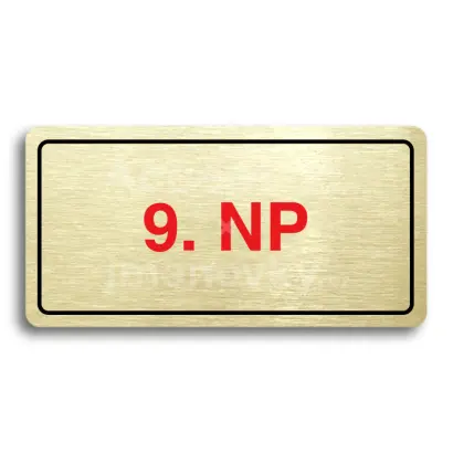 Piktogram "9. NADZEMNÍ PODLAŽÍ" - zlatá tabulka - barevný tisk