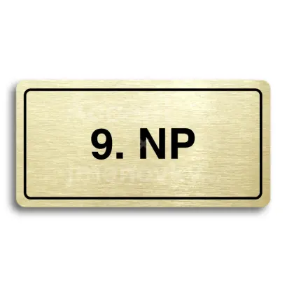 Piktogram "9. NADZEMNÍ PODLAŽÍ" - zlatá tabulka - černý tisk
