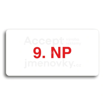 Piktogram "9. NADZEMNÍ PODLAŽÍ" - bílá tabulka - barevný tisk bez rámečku