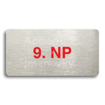 Piktogram "9. NADZEMNÍ PODLAŽÍ" - stříbrná tabulka - barevný tisk bez rámečku