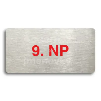 Piktogram "9. NADZEMNÍ PODLAŽÍ" - stříbrná tabulka - barevný tisk bez rámečku