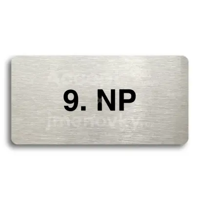 Piktogram "9. NADZEMNÍ PODLAŽÍ" - stříbrná tabulka - černý tisk bez rámečku