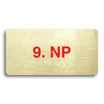 Piktogram "9. NADZEMNÍ PODLAŽÍ" - zlatá tabulka - barevný tisk bez rámečku