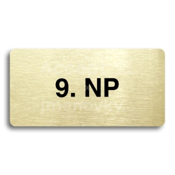 Piktogram "9. NADZEMNÍ PODLAŽÍ" - zlatá tabulka - černý tisk bez rámečku
