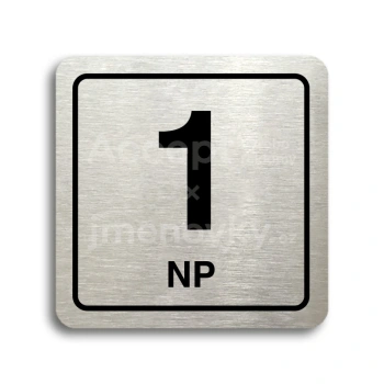 Piktogram "1 nadzemní podlaží" - stříbrná tabulka - černý tisk