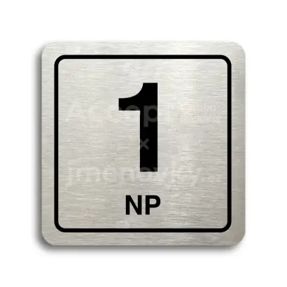 Piktogram "1 nadzemní podlaží" - stříbrná tabulka - černý tisk