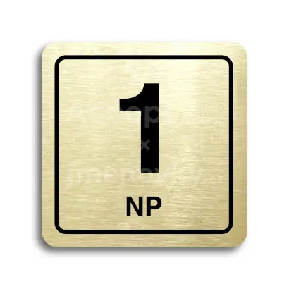 Piktogram "1 nadzemní podlaží" - zlatá tabulka - černý tisk