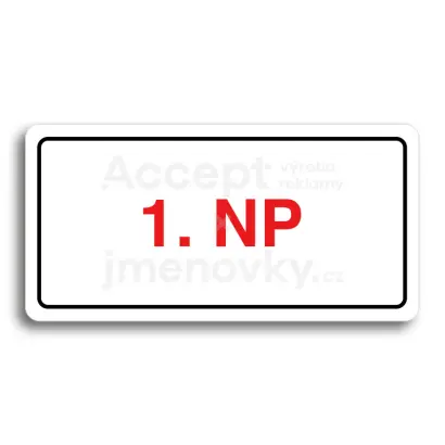 Piktogram "1. NADZEMNÍ PODLAŽÍ" - bílá tabulka - barevný tisk