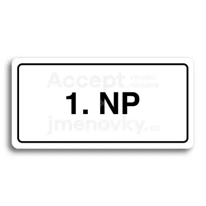 Piktogram "1. NADZEMNÍ PODLAŽÍ" - bílá tabulka - černý tisk