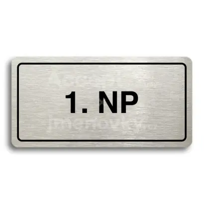 Piktogram "1. NADZEMNÍ PODLAŽÍ" - stříbrná tabulka - černý tisk
