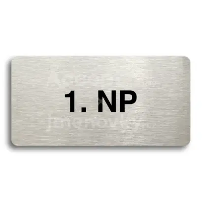 Piktogram "1. NADZEMNÍ PODLAŽÍ" - stříbrná tabulka - černý tisk bez rámečku