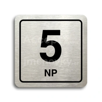 Piktogram "5 nadzemní podlaží" - stříbrná tabulka - černý tisk