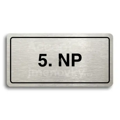 Piktogram "5. NADZEMNÍ PODLAŽÍ" - stříbrná tabulka - černý tisk