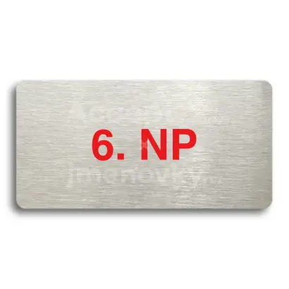 Piktogram "6. NADZEMNÍ PODLAŽÍ" - stříbrná tabulka - barevný tisk bez rámečku