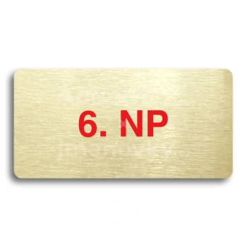 Piktogram "6. NADZEMNÍ PODLAŽÍ" - zlatá tabulka - barevný tisk bez rámečku