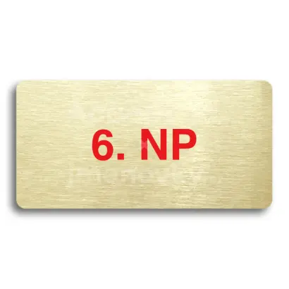 Piktogram "6. NADZEMNÍ PODLAŽÍ" - zlatá tabulka - barevný tisk bez rámečku