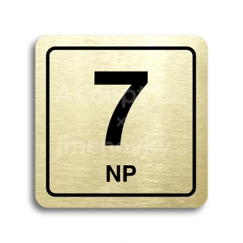 Piktogram "7 nadzemní podlaží" - zlatá tabulka - černý tisk