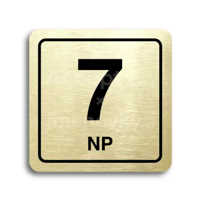 Piktogram "7 nadzemní podlaží" - zlatá tabulka - černý tisk