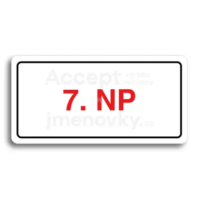 Piktogram "7. NADZEMNÍ PODLAŽÍ" - bílá tabulka - barevný tisk