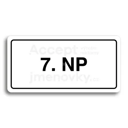 Piktogram "7. NADZEMNÍ PODLAŽÍ" - bílá tabulka - černý tisk