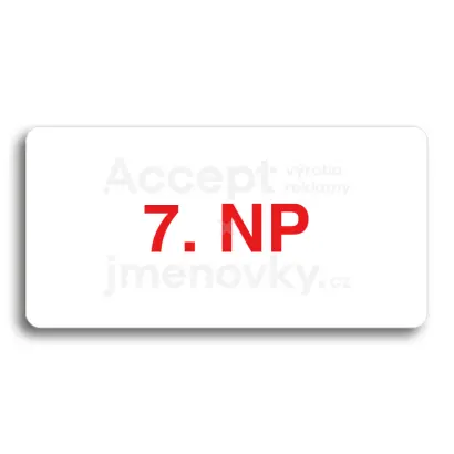Piktogram "7. NADZEMNÍ PODLAŽÍ" - bílá tabulka - barevný tisk bez rámečku