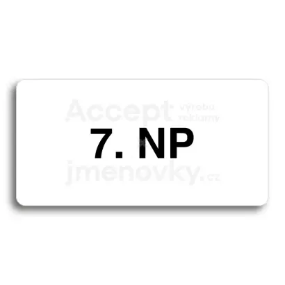 Piktogram "7. NADZEMNÍ PODLAŽÍ" - bílá tabulka - černý tisk bez rámečku