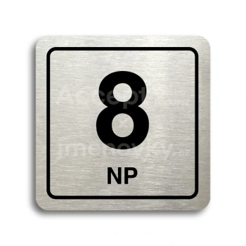 Piktogram "8 nadzemní podlaží" - stříbrná tabulka - černý tisk