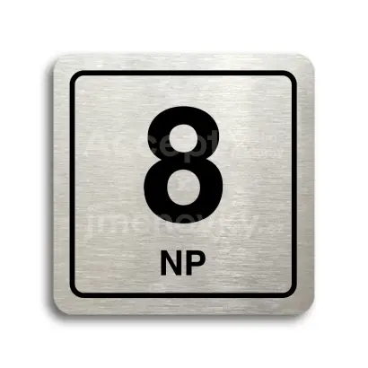 Piktogram "8 nadzemní podlaží" - stříbrná tabulka - černý tisk