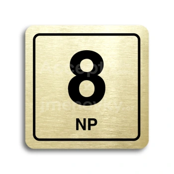 Piktogram "8 nadzemní podlaží" - zlatá tabulka - černý tisk