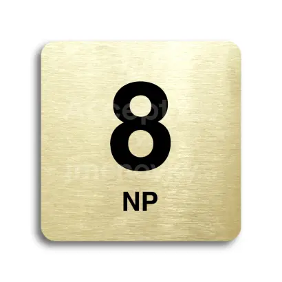 Piktogram "8 nadzemní podlaží" - zlatá tabulka - černý tisk bez rámečku