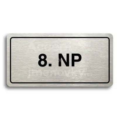 Piktogram "8. NADZEMNÍ PODLAŽÍ" - stříbrná tabulka - černý tisk