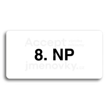 Piktogram "8. NADZEMNÍ PODLAŽÍ" - bílá tabulka - černý tisk bez rámečku