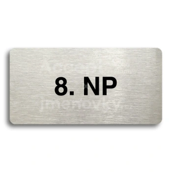 Piktogram "8. NADZEMNÍ PODLAŽÍ" - stříbrná tabulka - černý tisk bez rámečku