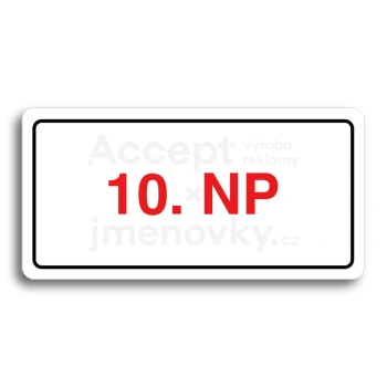 Piktogram "10. NADZEMNÍ PODLAŽÍ" - bílá tabulka - barevný tisk