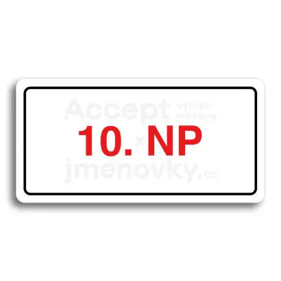 Piktogram "10. NADZEMNÍ PODLAŽÍ" - bílá tabulka - barevný tisk