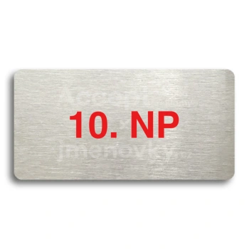 Piktogram "10. NADZEMNÍ PODLAŽÍ" - stříbrná tabulka - barevný tisk bez rámečku