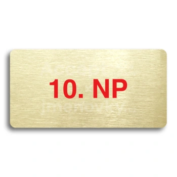 Piktogram "10. NADZEMNÍ PODLAŽÍ" - zlatá tabulka - barevný tisk bez rámečku