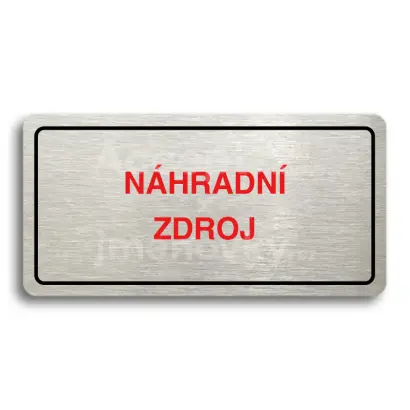 Piktogram "NÁHRADNÍ ZDROJ" - stříbrná tabulka - barevný tisk