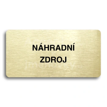Piktogram "NÁHRADNÍ ZDROJ" - zlatá tabulka - černý tisk bez rámečku