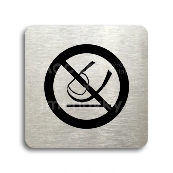 Piktogram "nedotýkejte se" - stříbrná tabulka - černý tisk bez rámečku