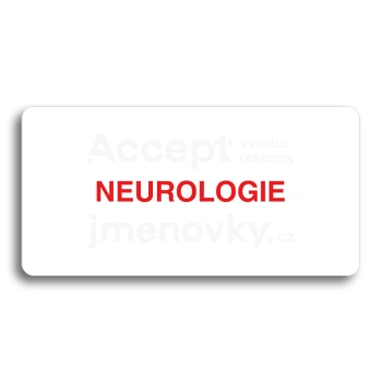 Piktogram "NEUROLOGIE" - bílá tabulka - barevný tisk bez rámečku