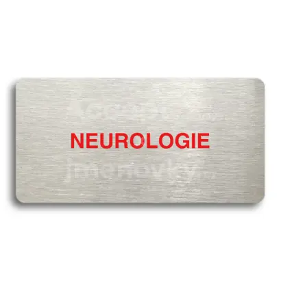 Piktogram "NEUROLOGIE" - stříbrná tabulka - barevný tisk bez rámečku