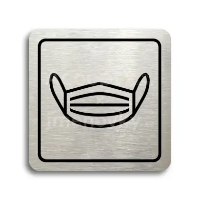 Piktogram "rouška IV" - stříbrná tabulka - černý tisk